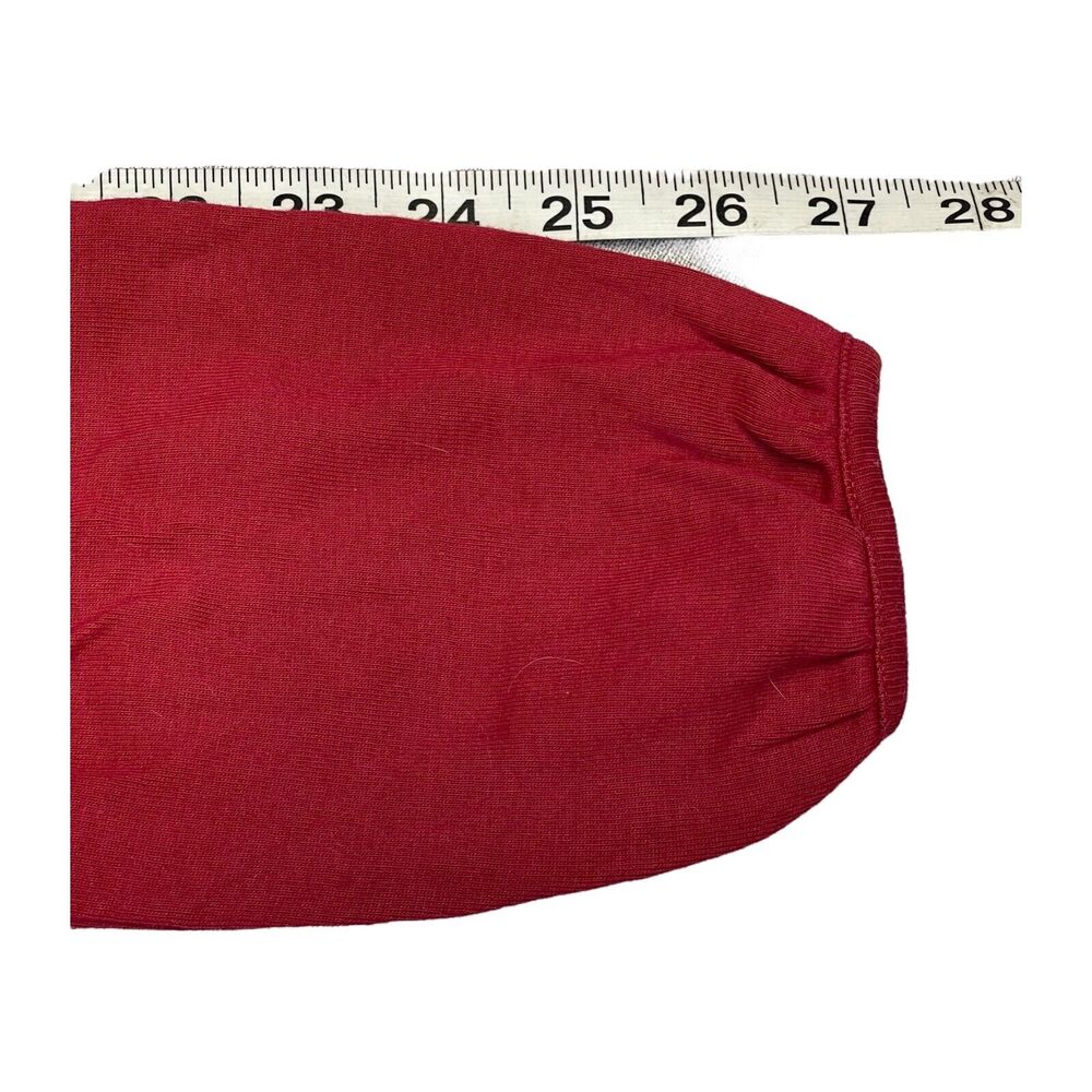 Maternitees Blouse Top Womens Medium Red Cotton Round Neck Long Sleeve Pullover - Picture 6 of 7